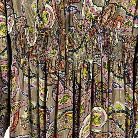 Rusttydustty Maxi Dress Size Medium Paisley Brown Tan - Picture 5 of 12